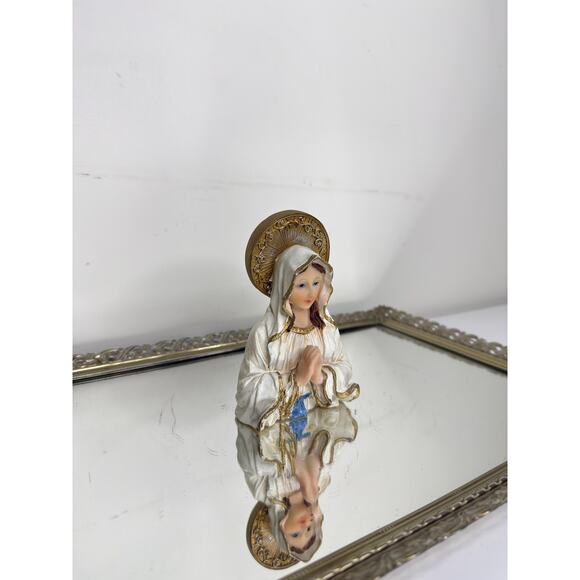 Vintage Our Lady Of Lourdes Statue , Madonna Figurine - Picture 10 of 10
